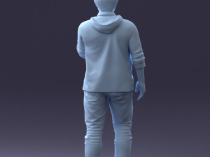 man in green t-shirt 1121-8 3d print ready 3D 打印模型