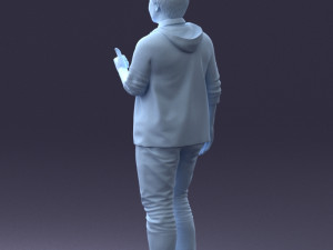 man in green t-shirt 1121-8 3d print ready 3D 打印模型