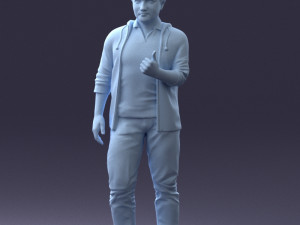 man in green t-shirt 1121-8 3d print ready 3D 打印模型