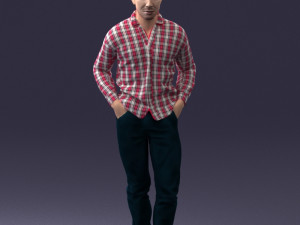 man in plaid shirt 1121-9 Modelo 3D