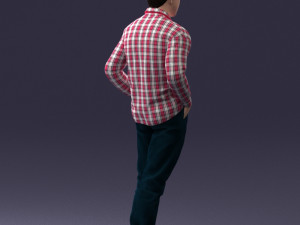 man in plaid shirt 1121-9 Modelo 3D