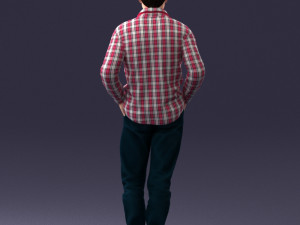 man in plaid shirt 1121-9 Modelo 3D