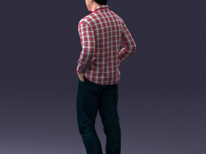man in plaid shirt 1121-9 Modelo 3D