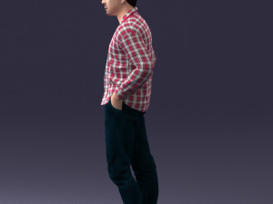 man in plaid shirt 1121-9 Modelo 3D