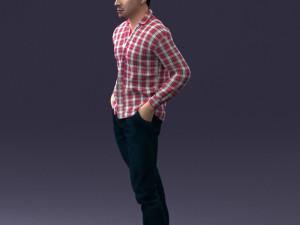 man in plaid shirt 1121-9 Modelo 3D