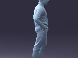 000214 Relaxed Man in Checkered Shirt 1121 3D Model