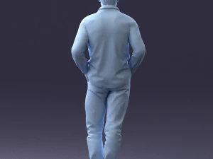 000214 Relaxed Man in Checkered Shirt 1121 3D Model
