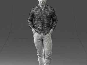 man in plaid shirt 1121-9 Modelo 3D