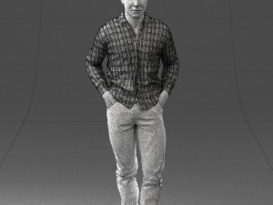 man in plaid shirt 1121-9 Modelo 3D