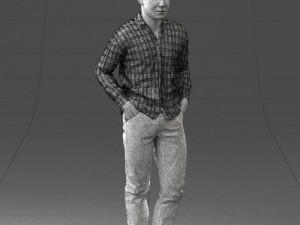 man in plaid shirt 1121-9 Modelo 3D