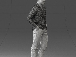 man in plaid shirt 1121-9 Modelo 3D
