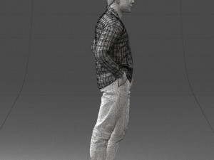 man in plaid shirt 1121-9 Modelo 3D