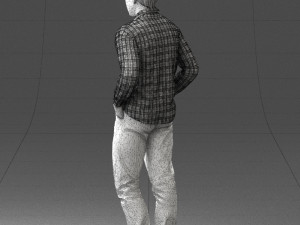 man in plaid shirt 1121-9 Modelo 3D