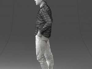 man in plaid shirt 1121-9 Modelo 3D
