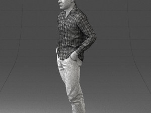 man in plaid shirt 1121-9 Modelo 3D