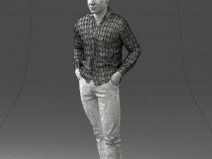 man in plaid shirt 1121-9 Modelo 3D