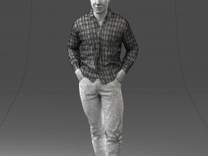 man in plaid shirt 1121-9 Modelo 3D