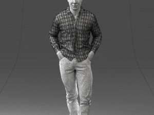 man in plaid shirt 1121-9 Modelo 3D