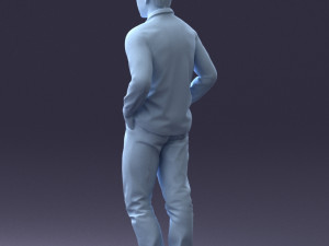 000214 Relaxed Man in Checkered Shirt 1121 3dp Modèles 3D en vedette