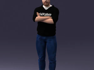 000215 Lifelike 3D Scanned Man Realistic Urban Male Model 1121 3D Model