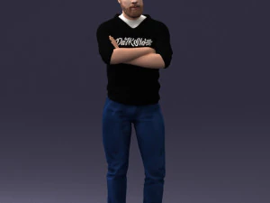 000215 Lifelike 3D Scanned Man Realistic Urban Male Model 1121 3D Model