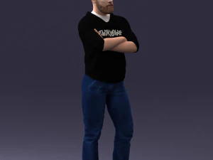 000215 Lifelike 3D Scanned Man Realistic Urban Male Model 1121 3D Model