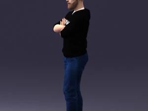 000215 Lifelike 3D Scanned Man Realistic Urban Male Model 1121 3D Model
