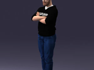 000215 Lifelike 3D Scanned Man Realistic Urban Male Model 1121 3D Model