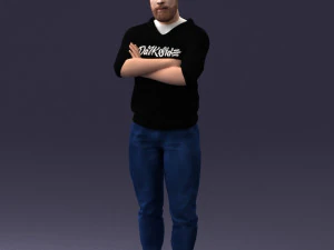 000215 Lifelike 3D Scanned Man Realistic Urban Male Model 1121 3D Model