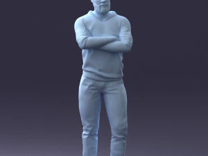 000215 Lifelike 3D Scanned Man Realistic Urban Male Model 1121 3D Model