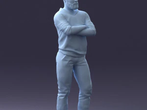 000215 Lifelike 3D Scanned Man Realistic Urban Male Model 1121 3D Model