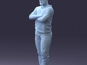 000215 Lifelike 3D Scanned Man Realistic Urban Male Model 1121 3D Model