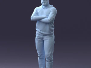 000215 Lifelike 3D Scanned Man Realistic Urban Male Model 1121 3D Model
