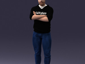 man in t-shirt 1121-10 3d print ready 3D Принт Модель
