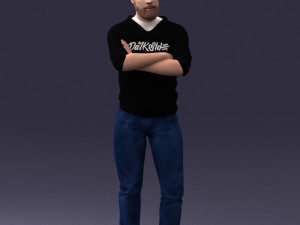 man in t-shirt 1121-10 3d print ready 3D Принт Модель