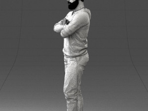 man in t-shirt 1121-10 3d print ready 3D Принт Модель