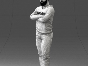 man in t-shirt 1121-10 3d print ready 3D Принт Модель