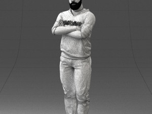 man in t-shirt 1121-10 3d print ready 3D Принт Модель