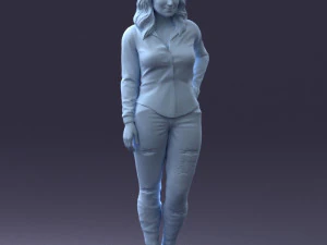 000211 Woman in Jeans and Blouse 1121 3D Model