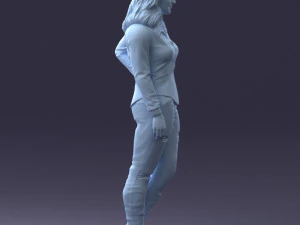 000211 Woman in Jeans and Blouse 1121 3D Model
