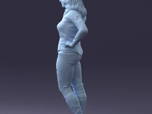 000211 Woman in Jeans and Blouse 1121 3D Model