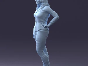000211 Woman in Jeans and Blouse 1121 3D Model