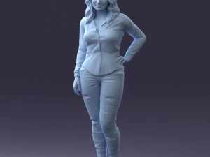 000211 Woman in Jeans and Blouse 1121 3D Model