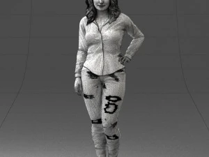 000211 Woman in Jeans and Blouse 1121 3D Model