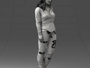 000211 Woman in Jeans and Blouse 1121 3D Model