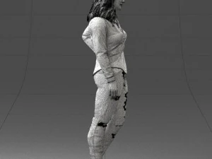 000211 Woman in Jeans and Blouse 1121 3D Model