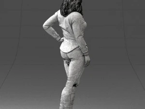 000211 Woman in Jeans and Blouse 1121 3D Model