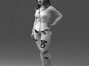 000211 Woman in Jeans and Blouse 1121 3D Model