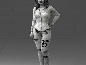 000211 Woman in Jeans and Blouse 1121 3D Model