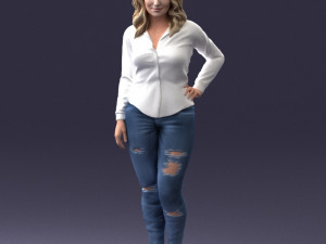 girl in jeans 1121-6 3d print ready 3D Print Model